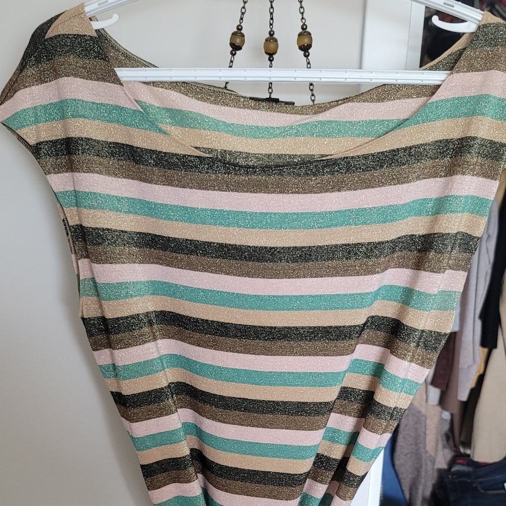 Stripped & belted top - size XL
